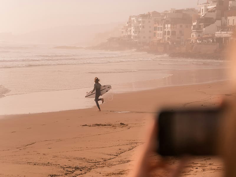 Morocco surf photographer during a session